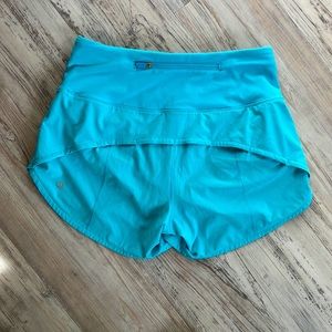Lululemon Teal Speed Up Mid Rise 4” Shorts size 4